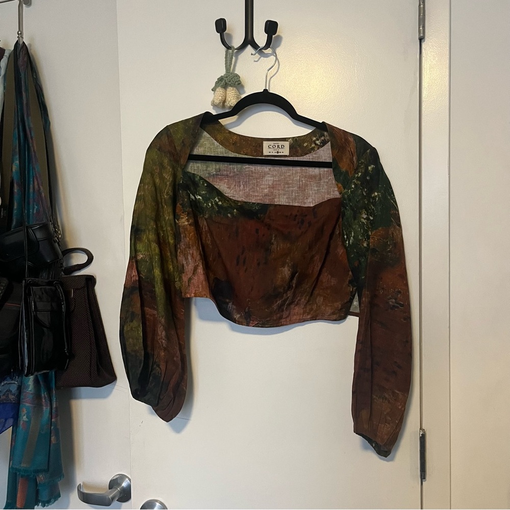NWOT Cord Square Neck Blouse